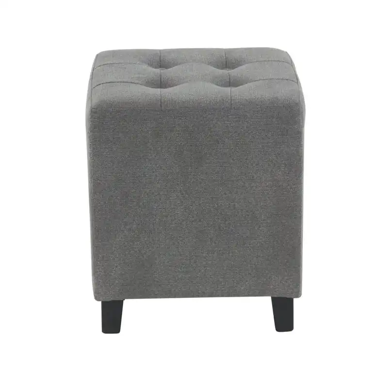 

Gray Wood Modern Storage Stool 14"