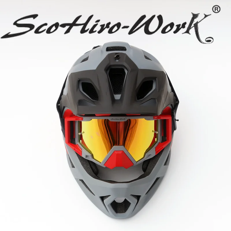 

SCOHIROWORK MTB fullface Mountain bike helmet Ultralight downhill off-road ciclismo safety cross kask man women motocross helmet