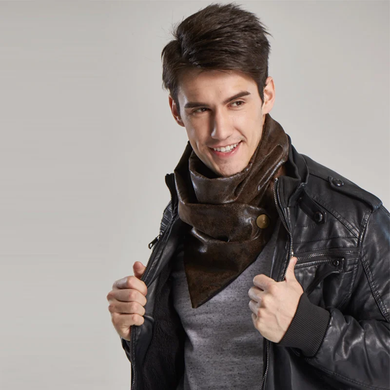 Couverture foulard luxury neck warmer wit snaps men scarf fasion Simple Vean Leater Scarf ift idea Unisex
Couverture foulard luxury neck warmer wit snaps men scarf fasion Simple Vean Leater Scarf ift idea Unisex