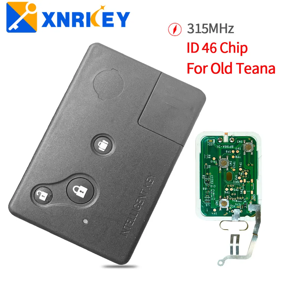 XNRKEY 3 Button Smart Remote Car Key ID46 Chip 315Mhz for Nissan Teana (Old Model) with Insert Small Key NSN14 Uncut Blade
XNRKEY 3 Button Smart Remote Car Key ID46 Chip 315Mhz for Nissan Teana (Old Model) with Insert Small Key NSN14 Uncut Blade