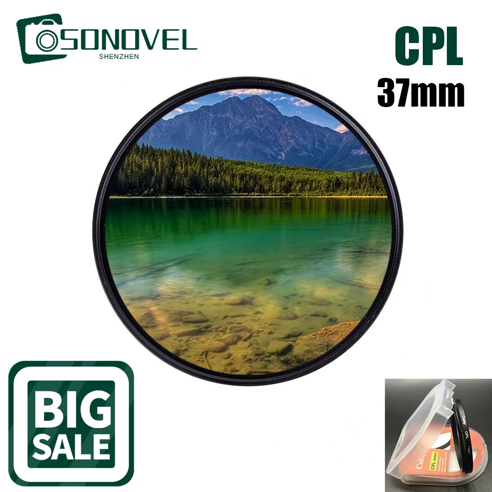 

37 37mm Waterproof Circular Polarizer CPL Camera Lens Filter For Canon EOS Nikon Sony Panasonic Lumix Pentax Olympus Leica E-PL2