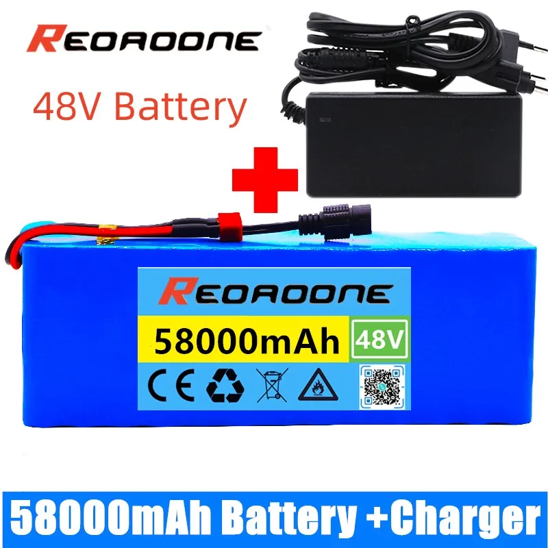 48v Lithium Ion Batterie 58Ah 1000w 13S3P 18650 Li-ion Battery Pack for 54.6v E-bike Electric Bicycle Scooter with BMS + Charger
48v Lithium Ion Batterie 58Ah 1000w 13S3P 18650 Li-ion Battery Pack for 54.6v E-bike Electric Bicycle Scooter with BMS + Charger