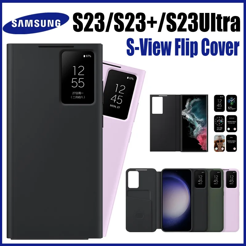 Чехол-бумажник для Samsung Galaxy S23 Ultra S-View, оригинальный флип-чехол для Galaxy S23 Plus, прозрачный чехол со светодиодной подсветкой, чехлы для windows phosne
Чехол-бумажник для Samsung Galaxy S23 Ultra S-View, оригинальный флип-чехол для Galaxy S23 Plus, прозрачный чехол со светодиодной подсветкой, чехлы для windows phosne