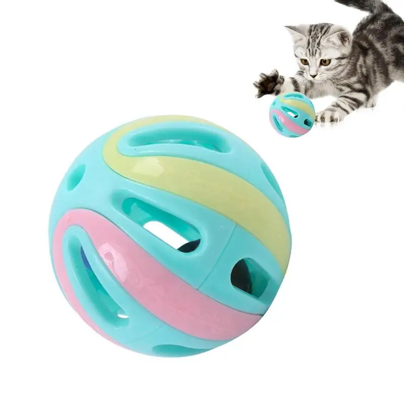 

Cat Toy With Bell Cat Pounce Rattle Ball Hollow Cat Jingle Balls Interactive Cat Toys Kitten Chasing Toys For Kitten Cats Indoor