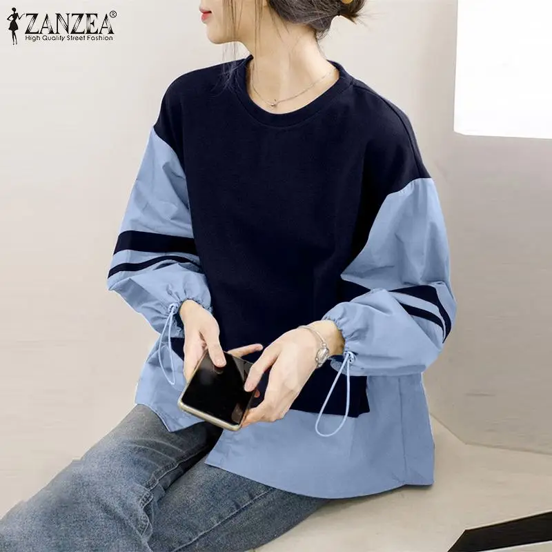 Oversized Office Work Tunic Tops Women Korean Style Blouse ZANZEA Casual Patchwork O Neck Shirt Spring Baggy Drawstring Chemise
Oversized Office Work Tunic Tops Women Korean Style Blouse ZANZEA Casual Patchwork O Neck Shirt Spring Baggy Drawstring Chemise