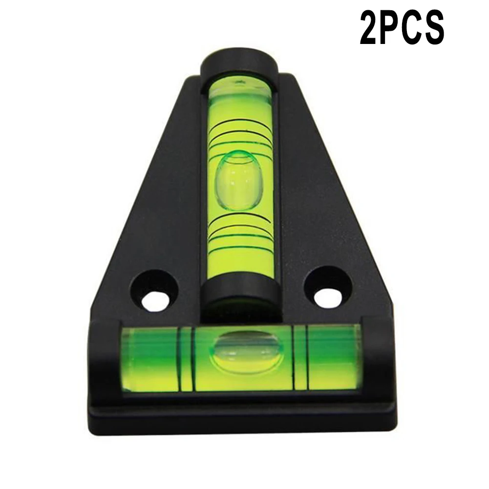 

2pcs Horizontal Plastic Mini T Type Spirit Level T-type Scope Triangle Level Measuring Kit Bullseye Level Bubble Inclinometer