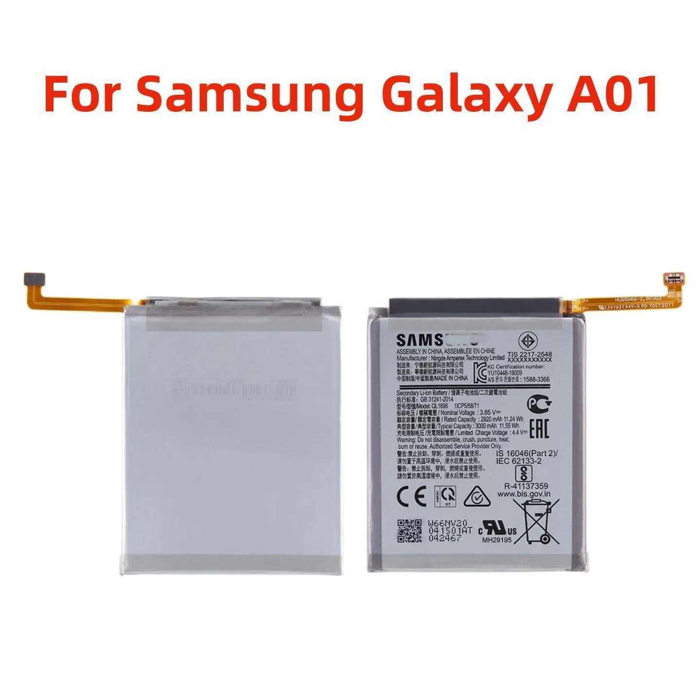 

Для SAMSUNG оригинальный QL1695 3000 мАч Сменный аккумулятор для Samsung Galaxy A01 Мобильный телефон батареи