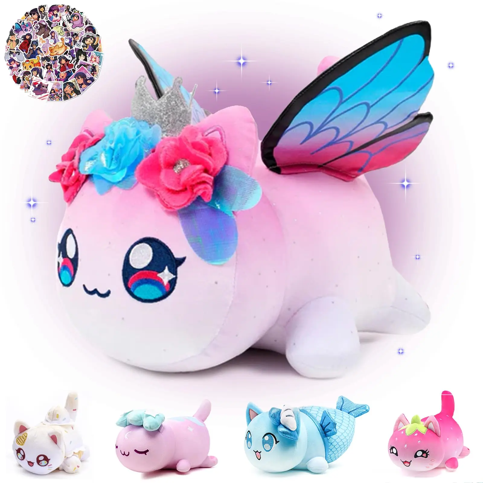 9.8 inches Fairy Cat Plush Meemaows Cute Kawaii Cat Plush Collection Plushie Pillow Embroidered Soft Stuffed Animal Collectible
9.8 inches Fairy Cat Plush Meemaows Cute Kawaii Cat Plush Collection Plushie Pillow Embroidered Soft Stuffed Animal Collectible