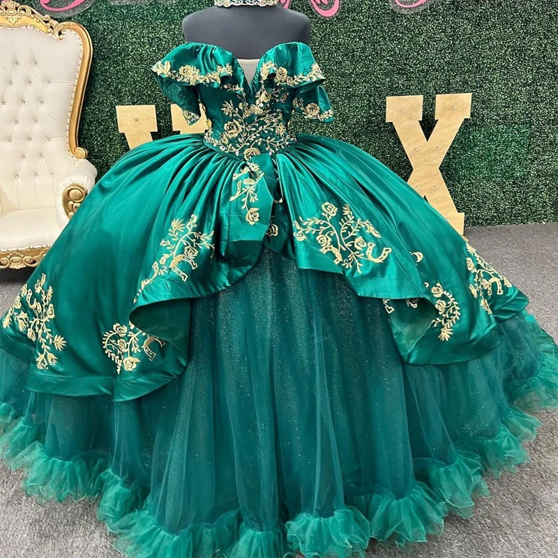 ANGELSBRIDEP Shiny Emerald Green Quinceanera Dresses 2023 Ball Gown Applique Crystal Sweet 16 Dresses Lace-Up Birthday Party
ANGELSBRIDEP Shiny Emerald Green Quinceanera Dresses 2023 Ball Gown Applique Crystal Sweet 16 Dresses Lace-Up Birthday Party