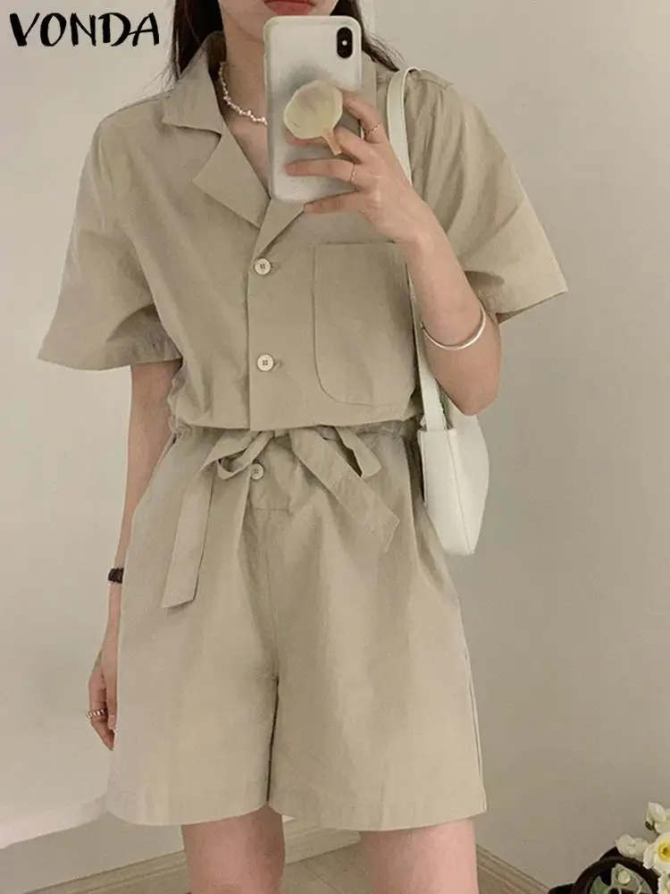 VONDA Oversize Women Short Jumpsuits Holiday Sleeveless Overalls Wide Leg Pants Short Playsuits Casual Polyester Summer Rompers
VONDA Oversize Women Short Jumpsuits Holiday Sleeveless Overalls Wide Leg Pants Short Playsuits Casual Polyester Summer Rompers