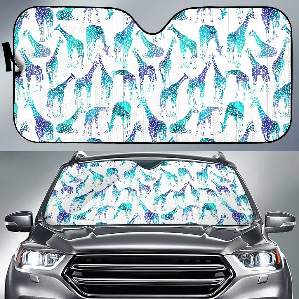 Turquoise Giraffe Pattern Print Car Sun Shade 
Turquoise Giraffe Pattern Print Car Sun Shade