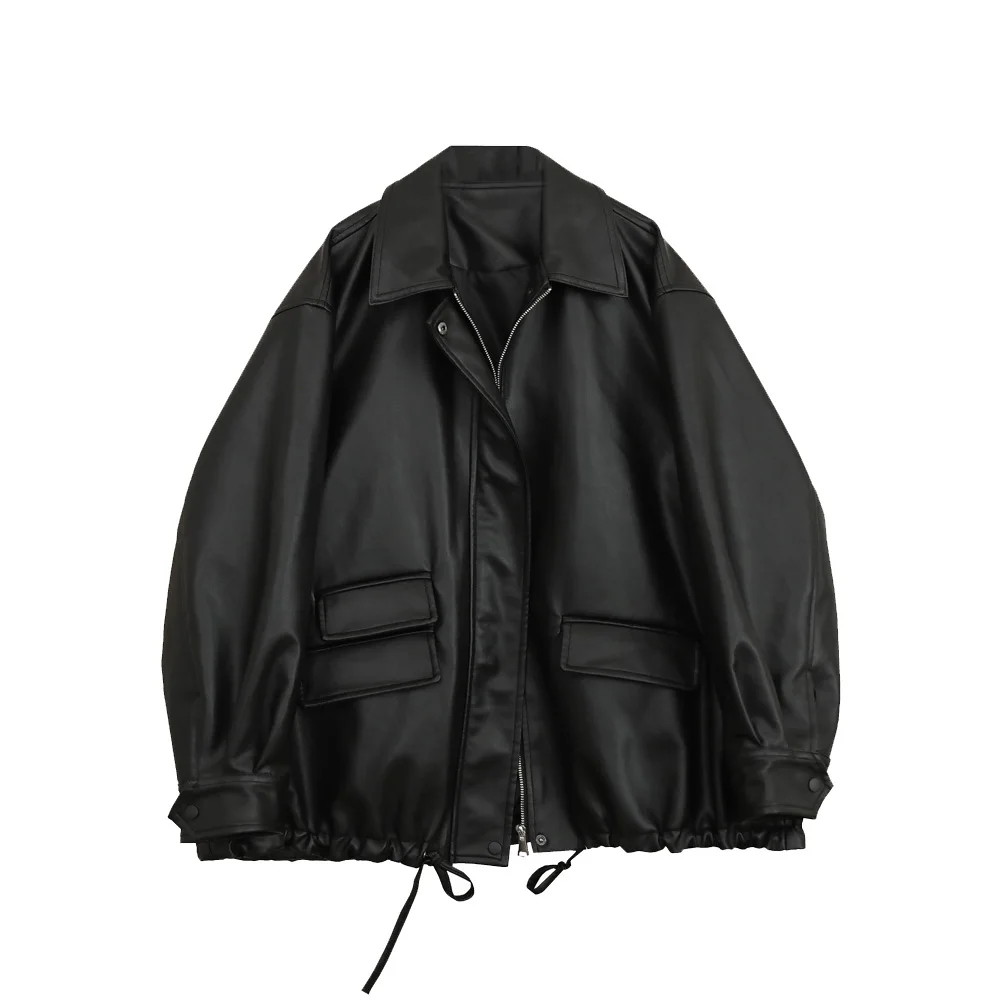 Black Leather Jacket Women Winter Long Women's Moto Biker Zipper Jacket Streetwear Harajuku Y2K Loose Women's Coat
Black Leather Jacket Women Winter Long Women's Moto Biker Zipper Jacket Streetwear Harajuku Y2K Loose Women's Coat