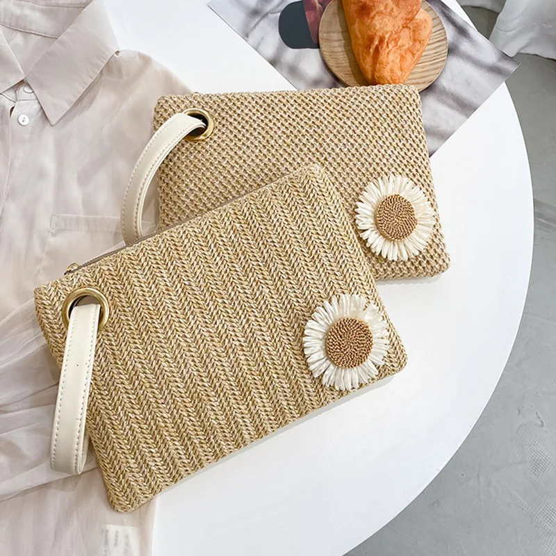 Новинка 2023, модная пляжная сумка-клатч, женская сумка для отпуска с подсолнухом и ремешком на запястье, винтажный маленький тканый кошелек, летние сумки для женщин
Новинка 2023, модная пляжная сумка-клатч, женская сумка для отпуска с подсолнухом и ремешком на запястье, винтажный маленький тканый кошелек, летние сумки для женщин