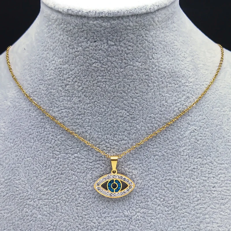 Fashion Turkey Eye Crystal Pendant Necklace for Women Stainless Steel Choker Necklaces Valentine's Day Gift Jewelry colar
Fashion Turkey Eye Crystal Pendant Necklace for Women Stainless Steel Choker Necklaces Valentine's Day Gift Jewelry colar