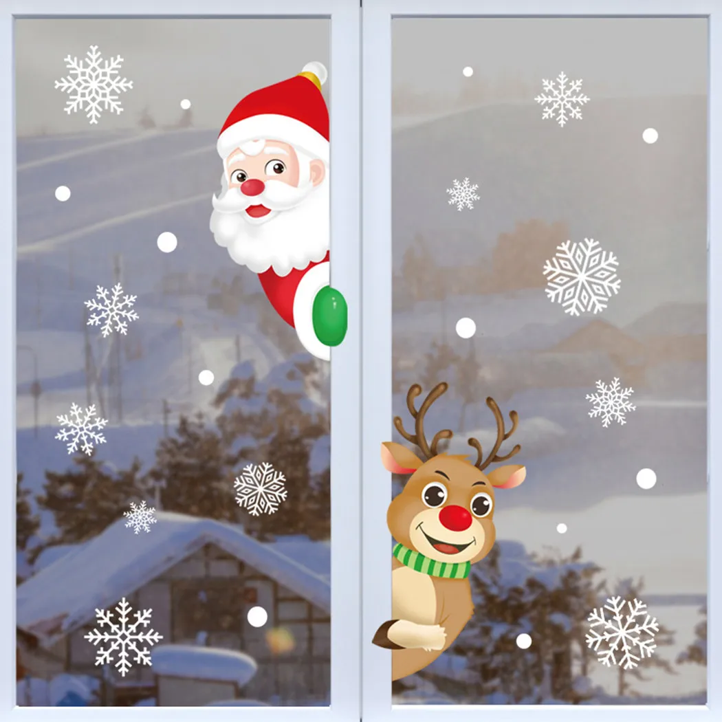 Funny Christmas Wall Stickers Removable PVC Static Sticker Santa Elk Window Stickers Beautify Snowflake Wall Decals Glass Paste
Funny Christmas Wall Stickers Removable PVC Static Sticker Santa Elk Window Stickers Beautify Snowflake Wall Decals Glass Paste