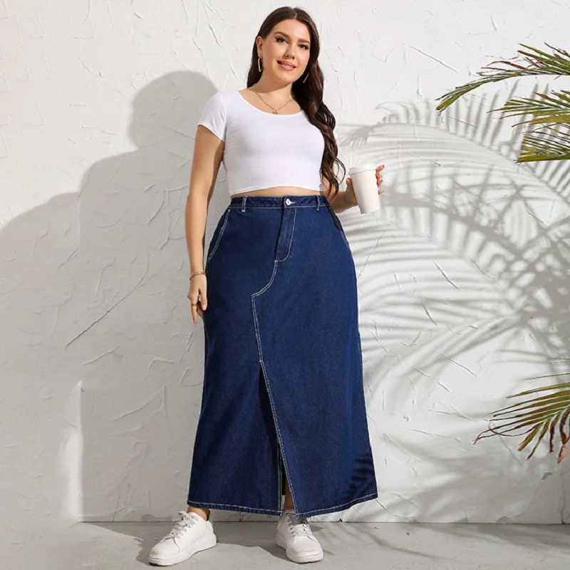 New jeans women's autumn and winter splicing blue slim jean long skirt large size women's skirt.over size women's clothing
New jeans women's autumn and winter splicing blue slim jean long skirt large size women's skirt.over size women's clothing