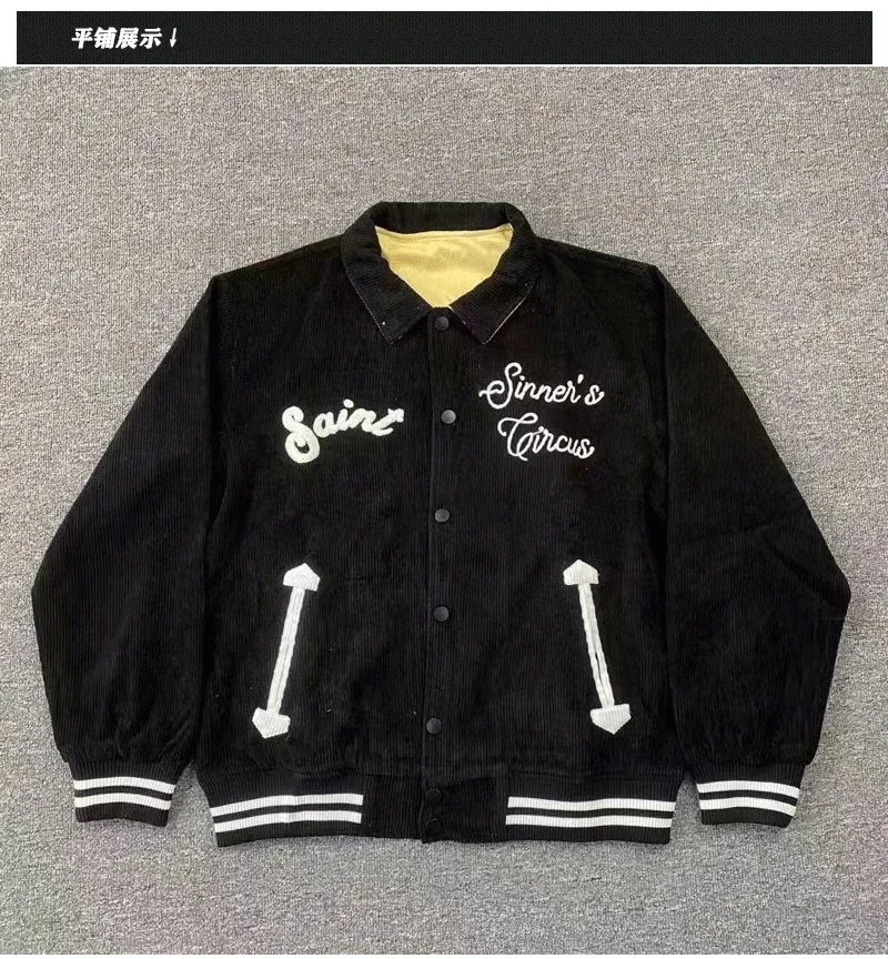 2023 Saint Michael New Embroidery Corduroy Men's Women's Baseball Casual Autumn and Winter Jackets Daily Coats
2023 Saint Michael New Embroidery Corduroy Men's Women's Baseball Casual Autumn and Winter Jackets Daily Coats