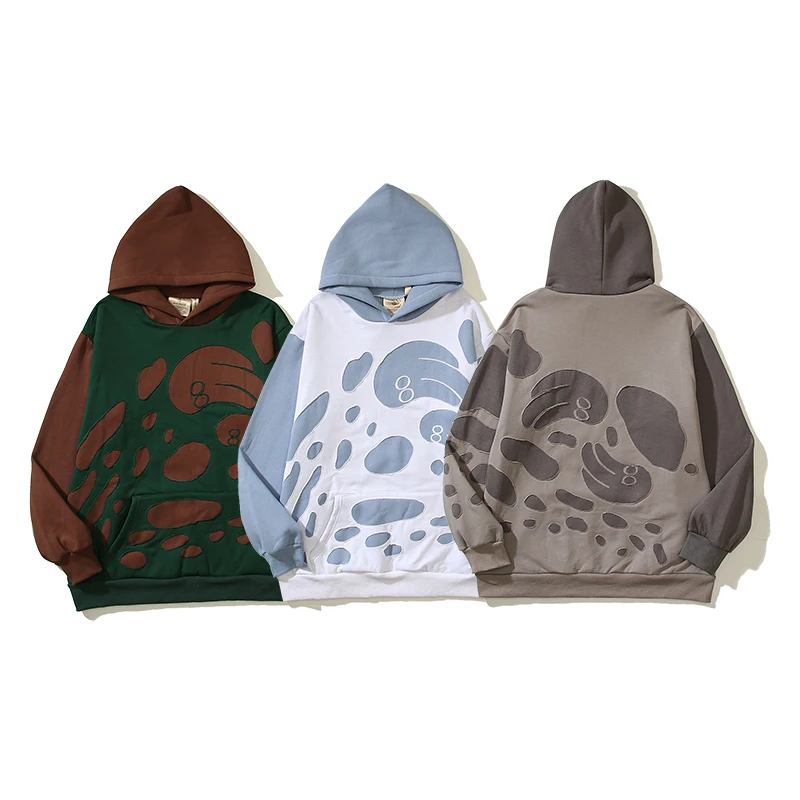 New High Street Kanye Same Wave Double Layer Hollow Panel Patch Hoodie Hoodie for Men and Women
New High Street Kanye Same Wave Double Layer Hollow Panel Patch Hoodie Hoodie for Men and Women