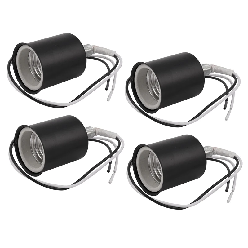 4X E27 Ceramic Screw Base Round LED Light Bulb Lamp Socket Holder Adapter Metal Lamp Holder With Wire Black
4X E27 Ceramic Screw Base Round LED Light Bulb Lamp Socket Holder Adapter Metal Lamp Holder With Wire Black