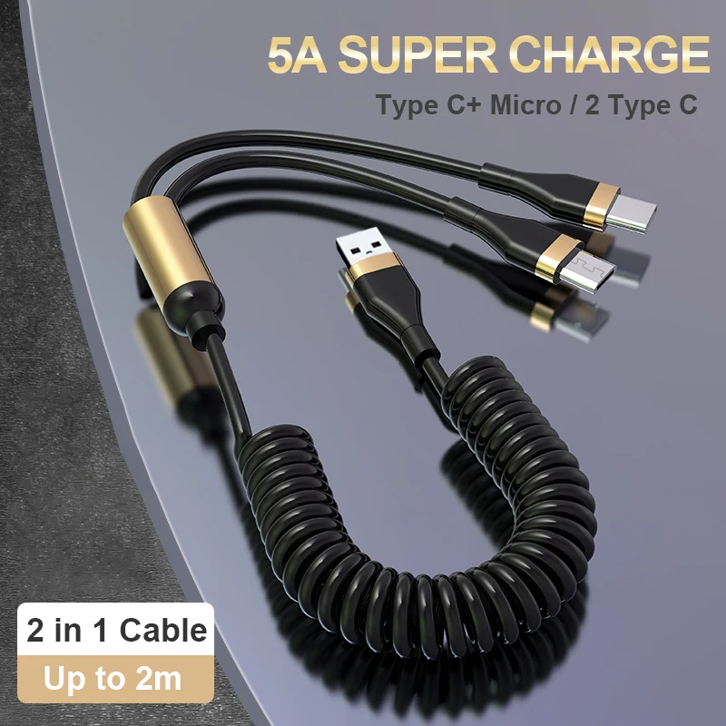5A USB Cable Type C Fast Charging Micro USB Wire for Xiaomi Mi 12 Poco Huawei One Plus 2 in 1 Retractable Charge Cord
5A USB Cable Type C Fast Charging Micro USB Wire for Xiaomi Mi 12 Poco Huawei One Plus 2 in 1 Retractable Charge Cord