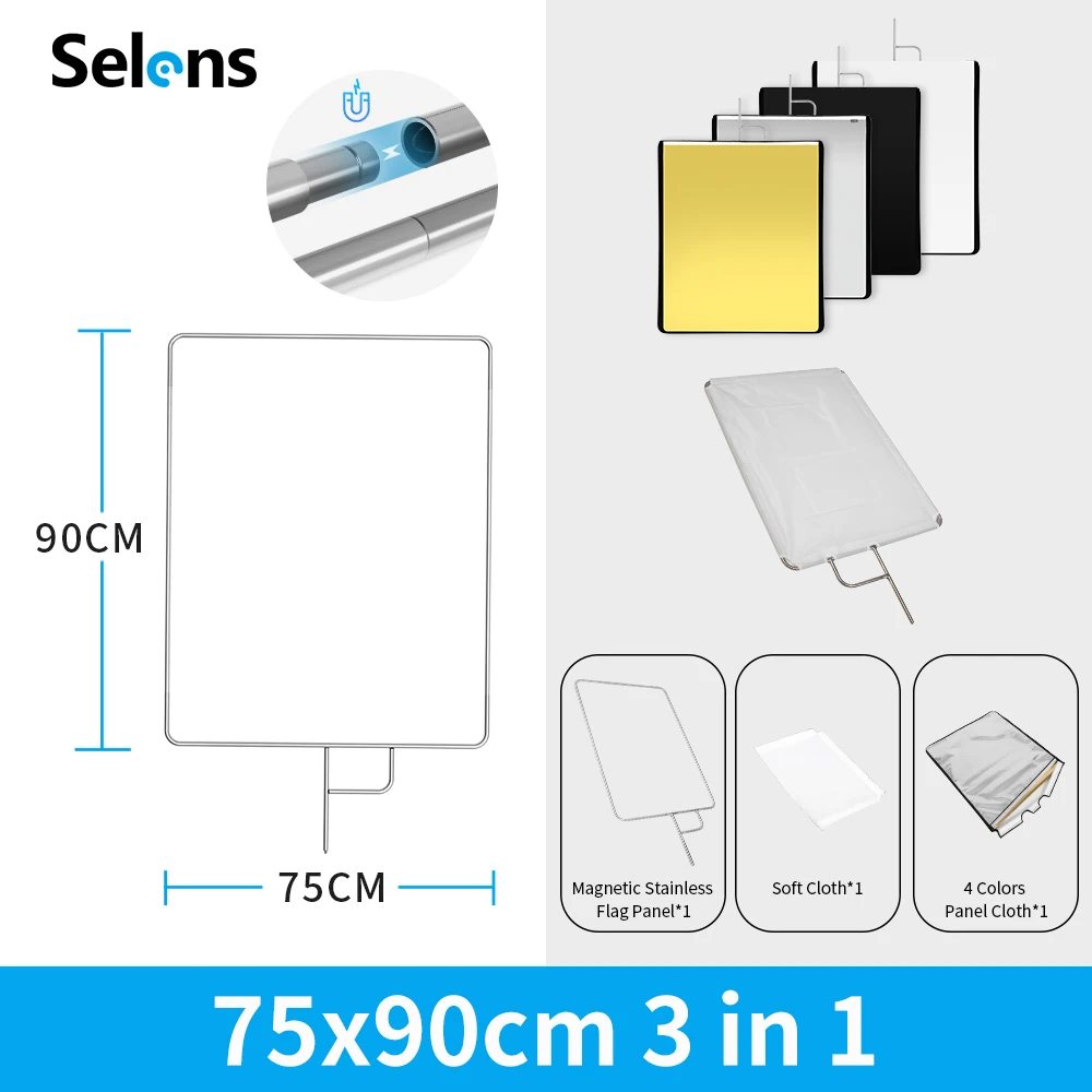 Selens Pro Video Studio 45x60cm Stainless steel Flag Panel Reflector Diffuser Fotografia Acessorios Camera Photo Studio
Selens Pro Video Studio 45x60cm Stainless steel Flag Panel Reflector Diffuser Fotografia Acessorios Camera Photo Studio