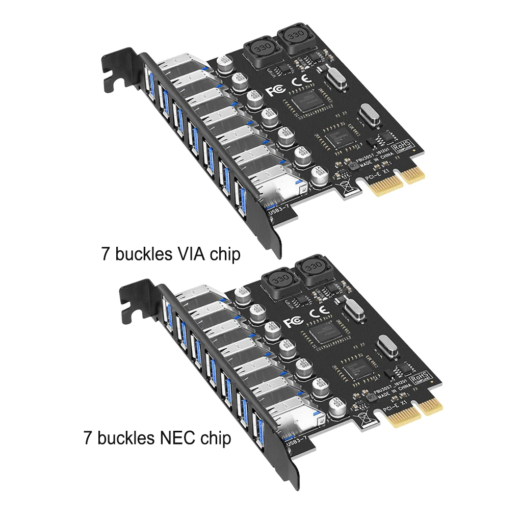 Плата расширения контроллера PCI-E 1-USB 3 0, адаптер преобразователя с 7 портами
Плата расширения контроллера PCI-E 1-USB 3 0, адаптер преобразователя с 7 портами
