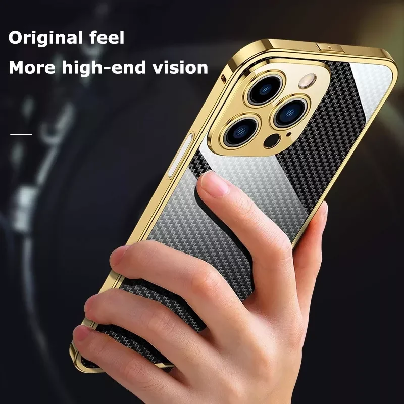 Stainless Steel Metal Phone Case For iPhone 13 12 11 Pro Max 12Pro 11Pro Luxury Carbon Fiber Rear Cover Phone Frame Accessories 
Stainless Steel Metal Phone Case For iPhone 13 12 11 Pro Max 12Pro 11Pro Luxury Carbon Fiber Rear Cover Phone Frame Accessories