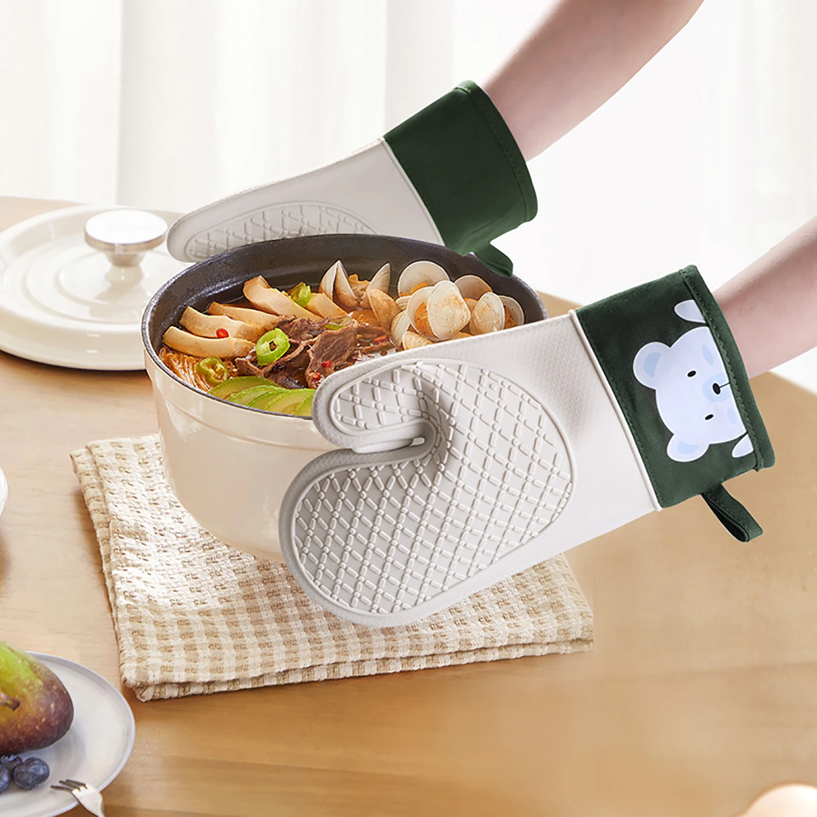 Oven Gloves Anti-scald Anti-slip Baking Gloves Soft Cotton Lining Kitchen Mitt Potholders Extra Long Glove For Baking Cooking
Oven Gloves Anti-scald Anti-slip Baking Gloves Soft Cotton Lining Kitchen Mitt Potholders Extra Long Glove For Baking Cooking