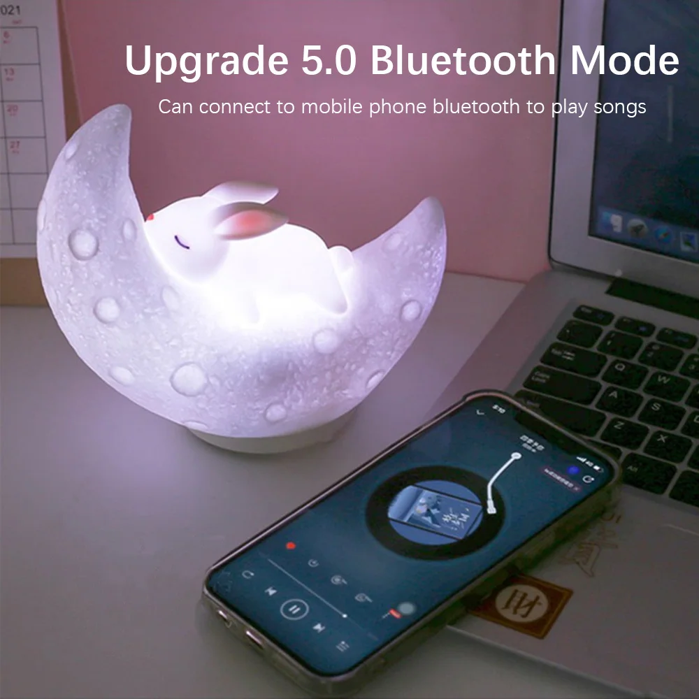 Rgb Atmosphere Light Silicone Neon Night Light Room Decor Decoration Bedroom Lamp Bluetooth Music Rabbit Moon Speaker Led Lights
Rgb Atmosphere Light Silicone Neon Night Light Room Decor Decoration Bedroom Lamp Bluetooth Music Rabbit Moon Speaker Led Lights