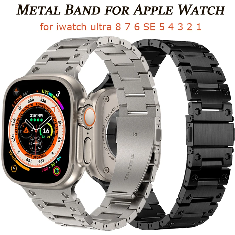 Stainless Steel Strap for Apple Watch Band Ultra 49mm 45mm 41mm Metal Bracelet Iwatch Series 8 7 6 5 4 SE 38mm 44mm 40mm Correa
Stainless Steel Strap for Apple Watch Band Ultra 49mm 45mm 41mm Metal Bracelet Iwatch Series 8 7 6 5 4 SE 38mm 44mm 40mm Correa