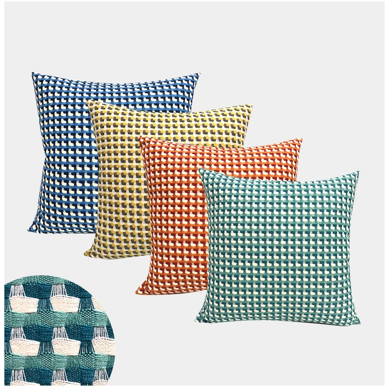 Warm Color Plaid Knit Throw Pillow Case Jacquard Sofa Car Pillow Cushion Cover Pillowcase Office Home Bedroom Decoration
Warm Color Plaid Knit Throw Pillow Case Jacquard Sofa Car Pillow Cushion Cover Pillowcase Office Home Bedroom Decoration