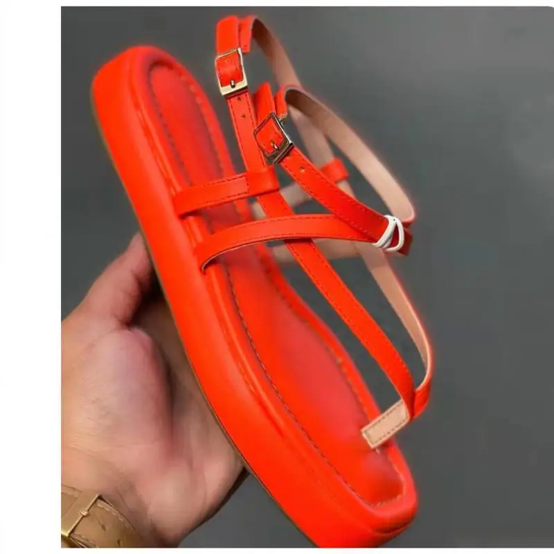 2022 Summer New Women's Sandals Square Toe Women's Flat Thong Shoes Women's Solid Color Buckle Strap Casual Sandals Mujer 1 
2022 Summer New Women's Sandals Square Toe Women's Flat Thong Shoes Women's Solid Color Buckle Strap Casual Sandals Mujer 1