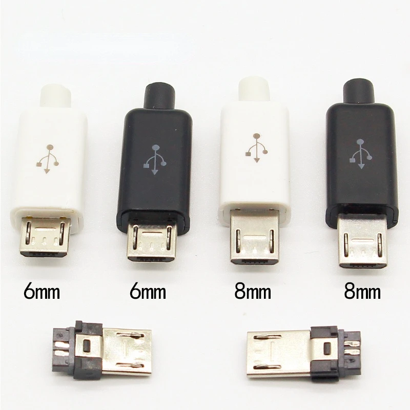 10pcs Micro USB 5PIN Welding Type Male Plug Connectors Charger 5P USB Tail Charging Socket 4 in 1 White Black
10pcs Micro USB 5PIN Welding Type Male Plug Connectors Charger 5P USB Tail Charging Socket 4 in 1 White Black