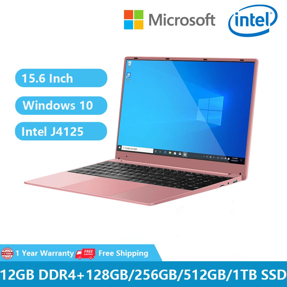 

2022 Business Windows NoteBook Laptop Office Computer 15.6" Intel Celeron J4125 12GB RAM 1TB WiFi Camera Netbook HDMI Ultrabook