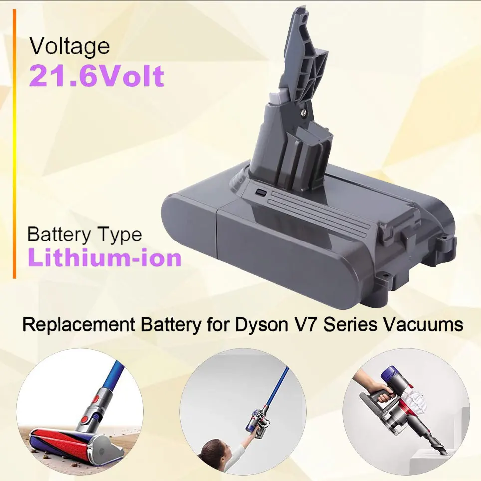 2022 Elefly V7 battery replacement is suitable for Dyson V7 battery V7 Absolute V7 Motorhead V7 Animal Plus V7 Car+Boat
2022 Elefly V7 battery replacement is suitable for Dyson V7 battery V7 Absolute V7 Motorhead V7 Animal Plus V7 Car+Boat