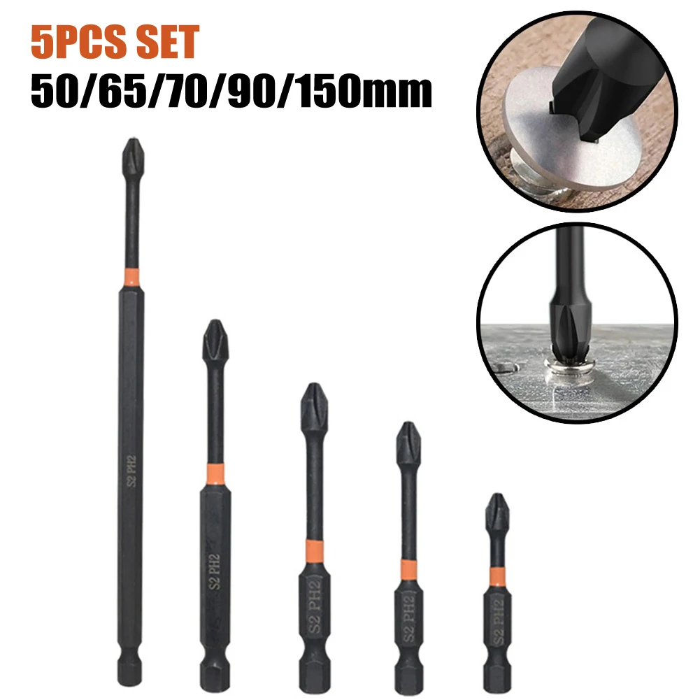 5pcs 50-150mm PH2 Impact Screwdriver Bit Magnetic Alloy Steel Cross Screwdriver Bit For Impact Screwdrivers Accessories
5pcs 50-150mm PH2 Impact Screwdriver Bit Magnetic Alloy Steel Cross Screwdriver Bit For Impact Screwdrivers Accessories
