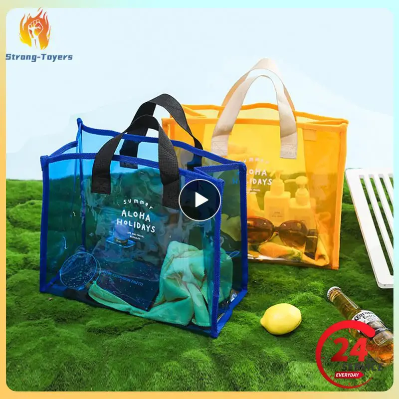 

Высококачественная сумка для плавания, яркие пляжные сумки на защелке, сетчатая прозрачная сумка, сетчатые Прозрачные Пляжные Сумки для сохранения тепла