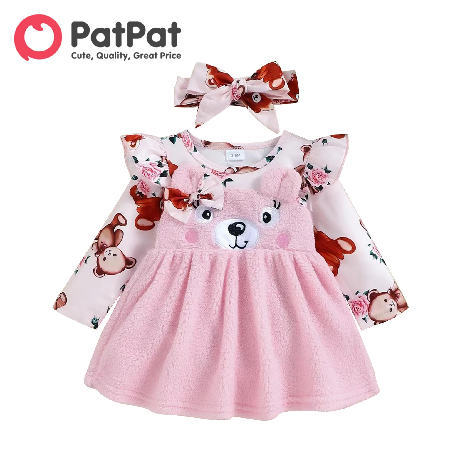 PatPat Dress Newborn Baby Girl Clothes New Born Babies Items Bear Graphic Ruffle Trim Fuzzy Long-sleeve with Headband Set
PatPat Dress Newborn Baby Girl Clothes New Born Babies Items Bear Graphic Ruffle Trim Fuzzy Long-sleeve with Headband Set
