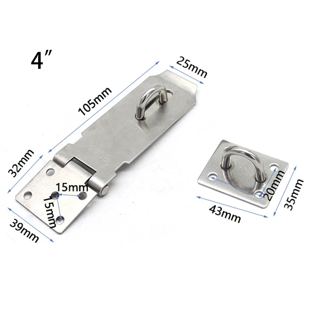 3/5in Anti-Theft Door Lock Stainless-Steel Gate Hasp Staple Padlock Clasp Shed Latch Household Burglar-proof Hardware
3/5in Anti-Theft Door Lock Stainless-Steel Gate Hasp Staple Padlock Clasp Shed Latch Household Burglar-proof Hardware