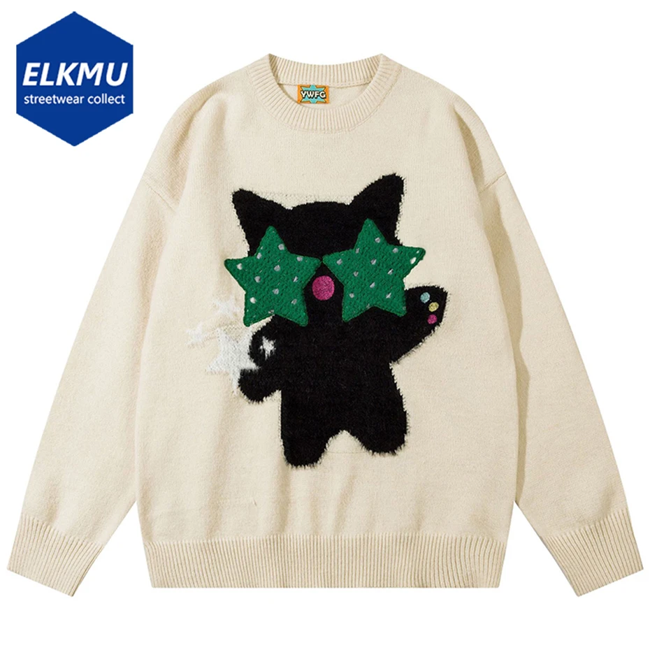 2023 Men Harajuku Oversized Sweaters Cartoon Star Cat Graphic Knitted Sewater Hip Hop Streetwear Y2K Sweater Jumpers
2023 Men Harajuku Oversized Sweaters Cartoon Star Cat Graphic Knitted Sewater Hip Hop Streetwear Y2K Sweater Jumpers