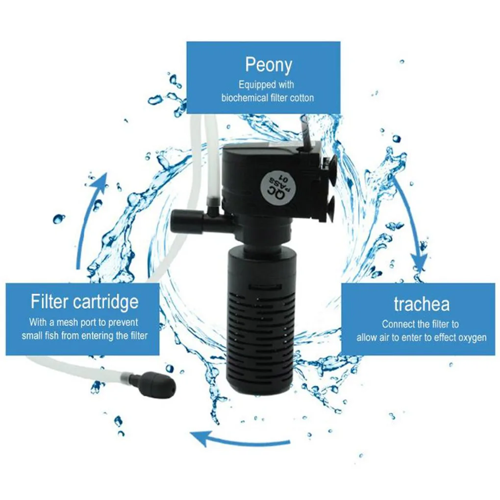 3 in 1 Filter for Aquarium Fish Tank Filter Mini Fish Tank Filter Aquarium Oxygen Submersible Water Purifier EU Plug
3 in 1 Filter for Aquarium Fish Tank Filter Mini Fish Tank Filter Aquarium Oxygen Submersible Water Purifier EU Plug