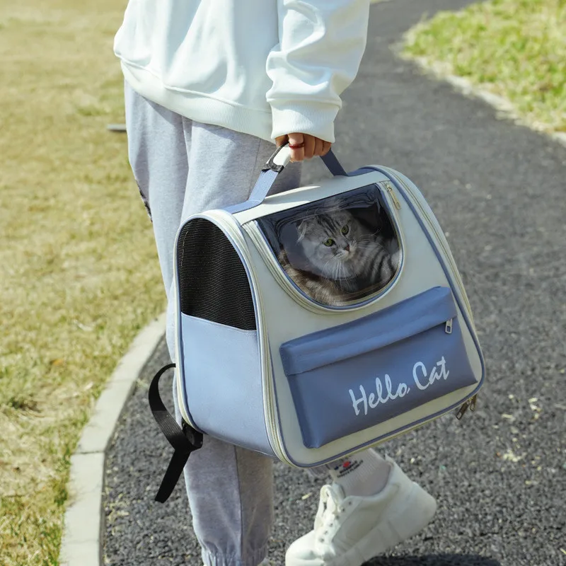 

Складная переносная школьная сумка для домашних животных, вместительный дышащий ранец для кошек и собак, вместительный дорожный рюкзак