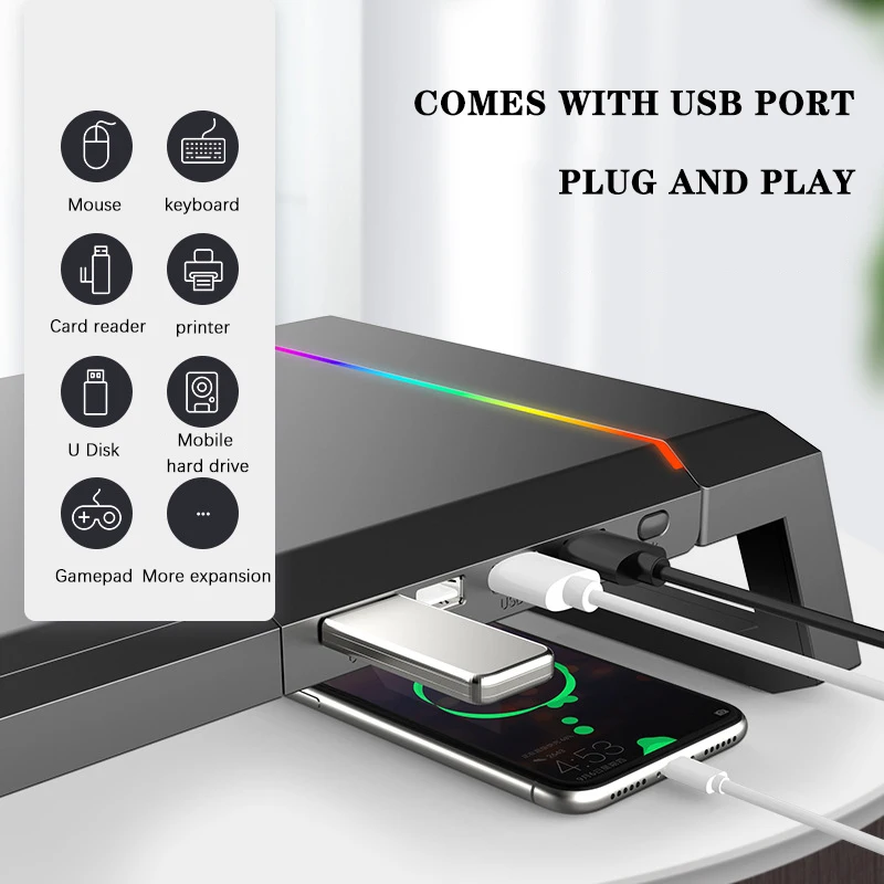 Monitor Heightening Stand Laptop Stand Multifunctional Monitor Desktop Extension Stand With USB Port Expansion
Monitor Heightening Stand Laptop Stand Multifunctional Monitor Desktop Extension Stand With USB Port Expansion