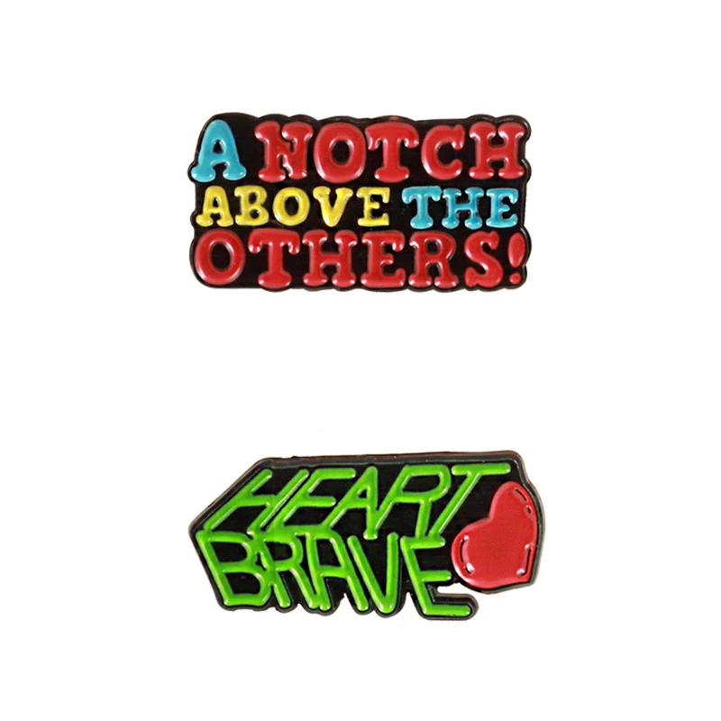 Quote Brooches ' HEART BRAVE ' Custom Enamel Pin Badges Shirt Lapel Pin Badges Brooches Jewelry Gifts To Friends
Quote Brooches ' HEART BRAVE ' Custom Enamel Pin Badges Shirt Lapel Pin Badges Brooches Jewelry Gifts To Friends