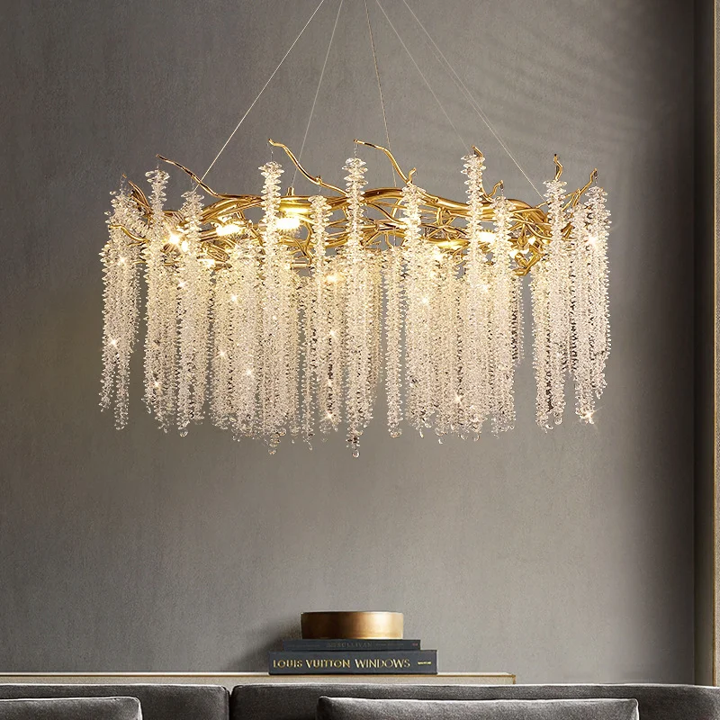 

Modern Luxury G9 Chandelier Lighting For Living Room Lustre K9 Crystals Pendant Chandelier Home Decor Led Luminarias Fixtures