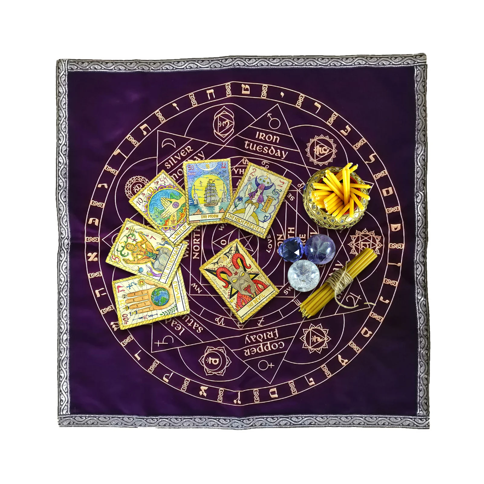 Магическая скатерть Tarot, квадратная скатерть для стола, бархатная скатерть для стола с золотым тиснением, скатерть для алтаря с 7 чакрами
Магическая скатерть Tarot, квадратная скатерть для стола, бархатная скатерть для стола с золотым тиснением, скатерть для алтаря с 7 чакрами