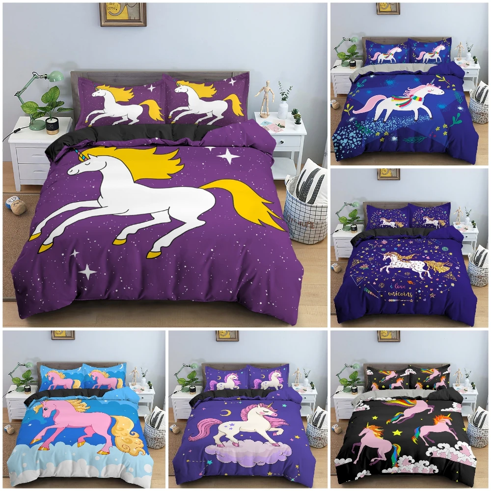 3D Cartoon Unicorn Duvet Cover Set For Kid's Bedroom King Twin Bedding Set Luxury Cozy Quilt/Comforter Covers Home Decor 2/3PCS
3D Cartoon Unicorn Duvet Cover Set For Kid's Bedroom King Twin Bedding Set Luxury Cozy Quilt/Comforter Covers Home Decor 2/3PCS