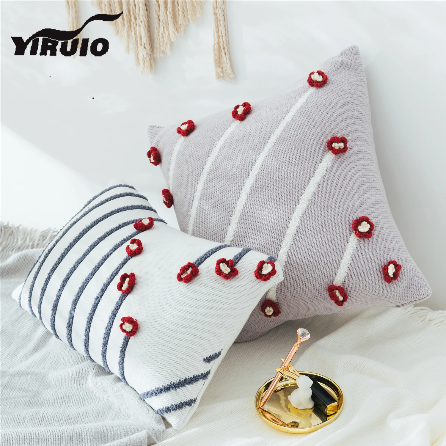 YIRUIO Pillow Case Kawaii Boho Stripe Floral Tufted Design Soft Fluffy Cotton Knit Sofa Chair Lumbar Pillow Cover Cushion Cover
YIRUIO Pillow Case Kawaii Boho Stripe Floral Tufted Design Soft Fluffy Cotton Knit Sofa Chair Lumbar Pillow Cover Cushion Cover