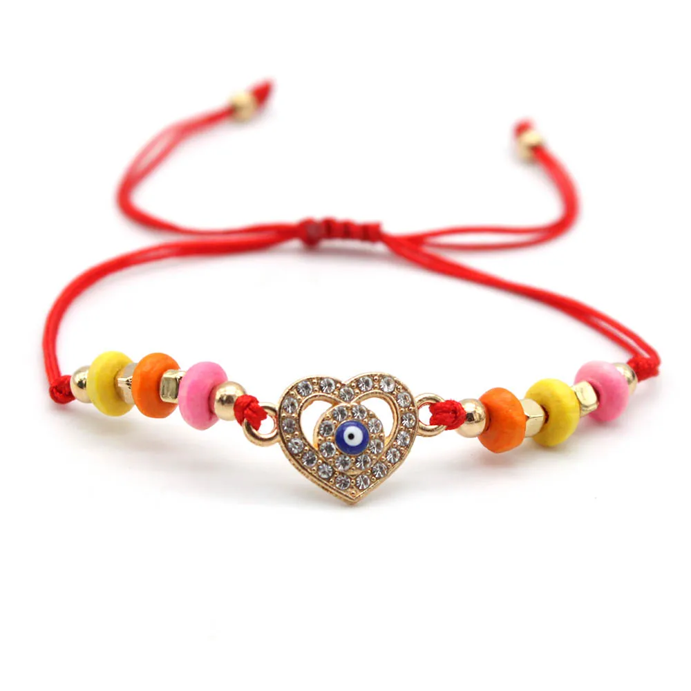 

New LOVE Evil Eye Braided Bracelet Lucky Red Color Thread Couple Chain Handmade Prayer Bangles Jewelry Gift for Friend