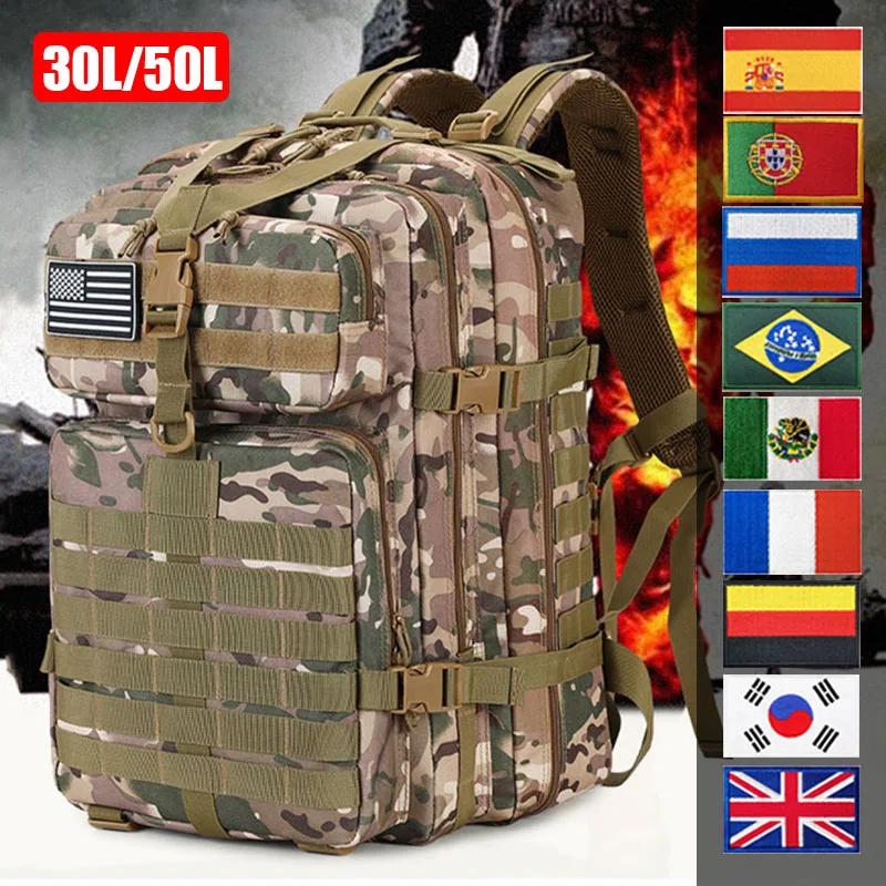 

OULYLAN Backpack Army Bag MOLLE Backpack Mountaineering Bag Rucksack 30L/50L High Capacity Backpack Sports Hiking Equipment